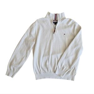 Tommy Hilfiger Men's Quarter-Zip Sweater | Cream | Large